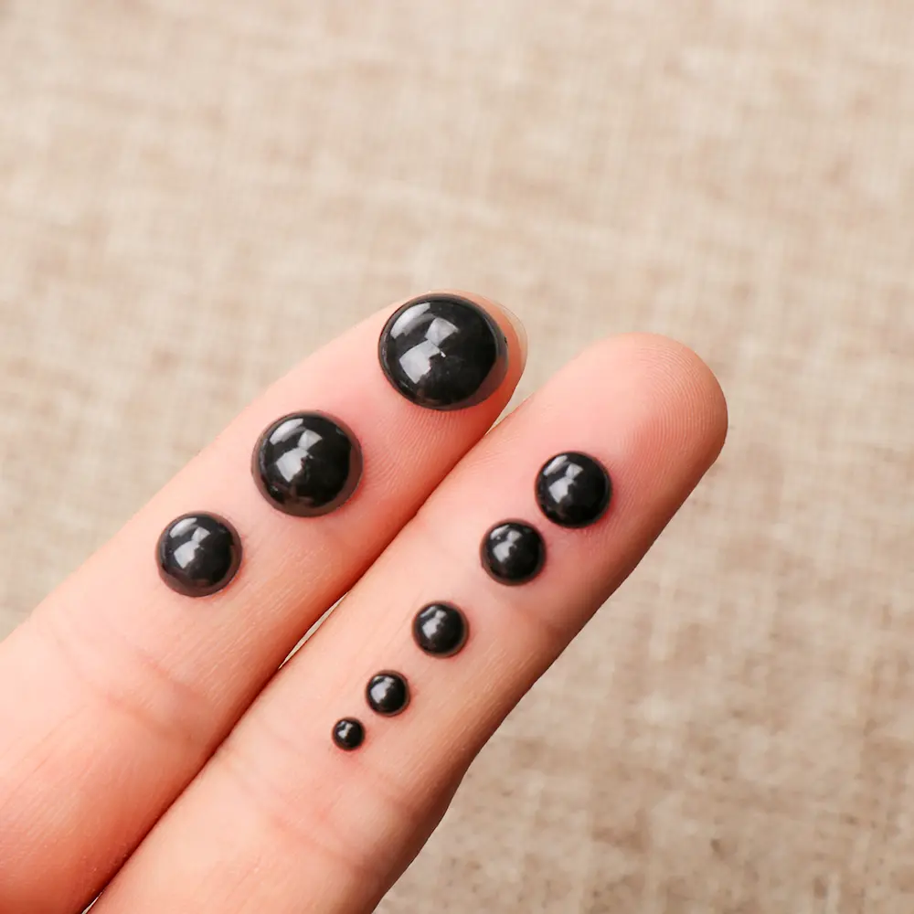 100Pcs 3-12mm Plastic Black Safety Eyes Bears Needle Felting for Animals Puppets Making DIY Crafts Plush Toy Dolls Accessories
