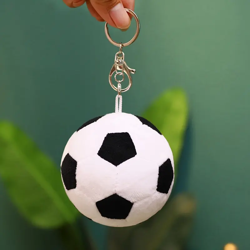 9CM Simulation Soccer Football Plush Stuffed Soft Ball Toy Cute Bag Pendant Basketball Keychain Presents