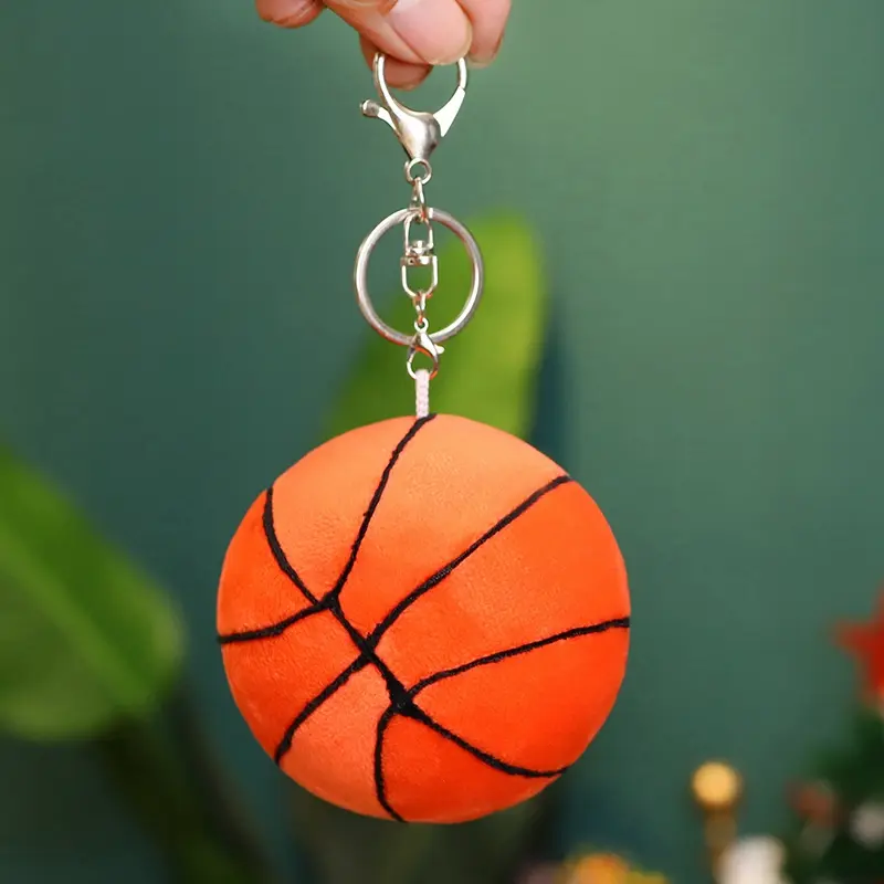 9CM Simulation Soccer Football Plush Stuffed Soft Ball Toy Cute Bag Pendant Basketball Keychain Presents