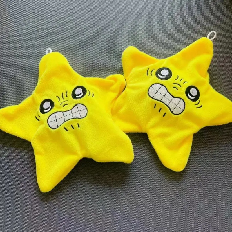 22cm Angry Mobile Jumping Star Decompression Plush Toy Backpack Doll Pentagonal Emoji Star Plush Soft Kawaii Children Fun Gift