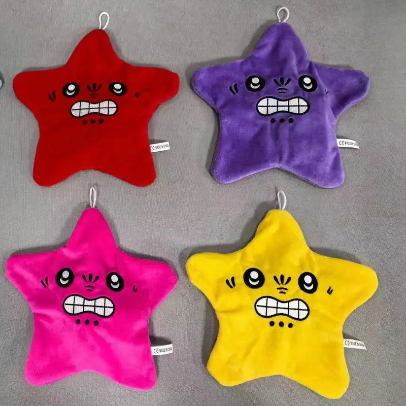 22cm Angry Mobile Jumping Star Decompression Plush Toy Backpack Doll Pentagonal Emoji Star Plush Soft Kawaii Children Fun Gift