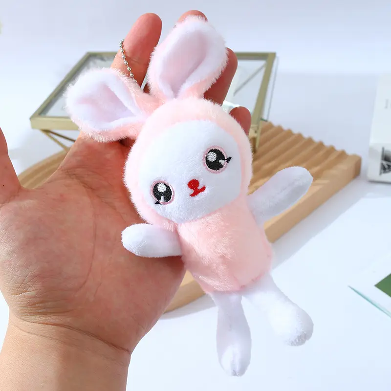 1pc 17cm/6.69in  Cute Plush Toy Doll Pink Rabbit Keychain Pendant Children's Day Gift Doll Doll Wedding Gift