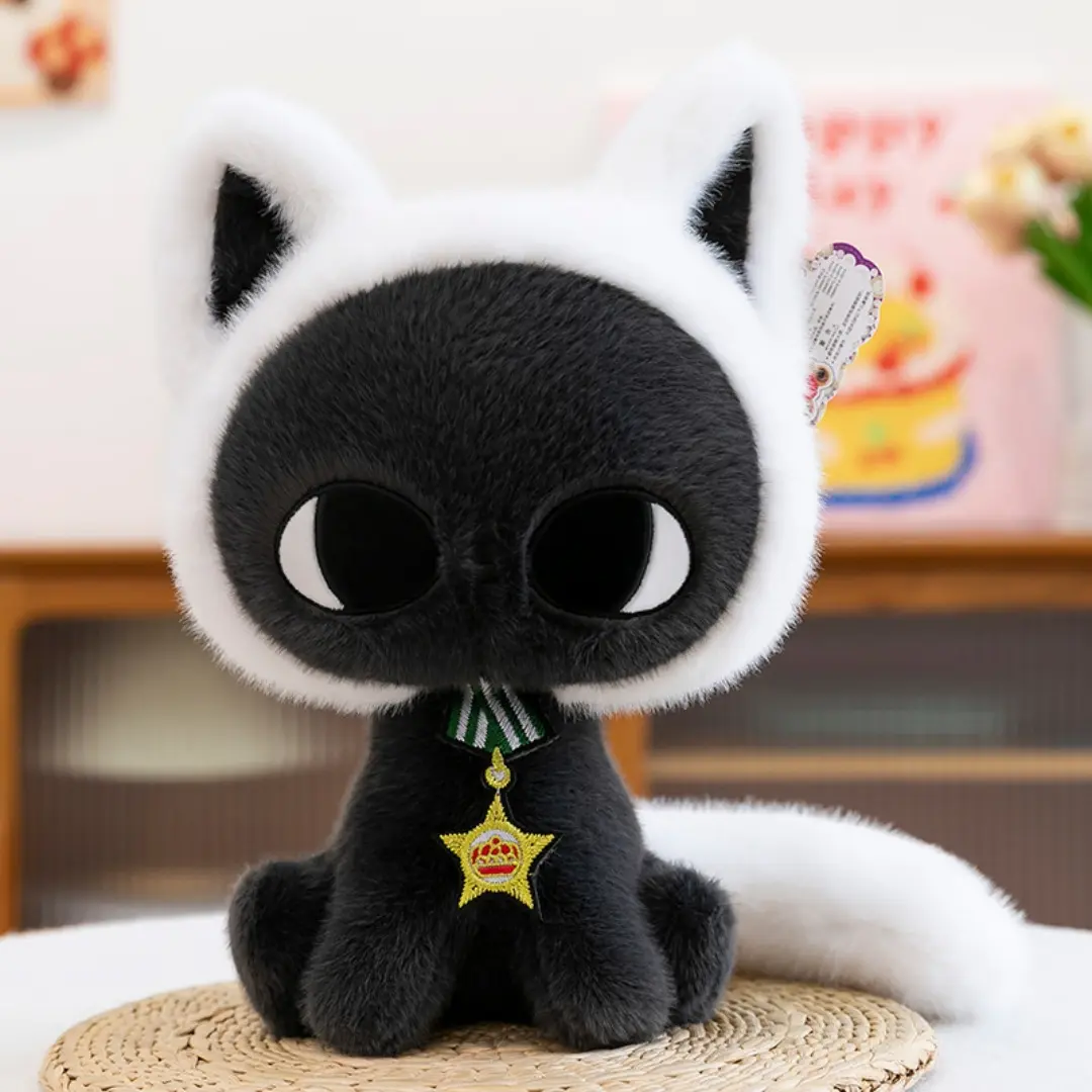 1pc 25cm/9.84in Handsome star moon cat plush toy claw machine doll girl office pillow children's doll