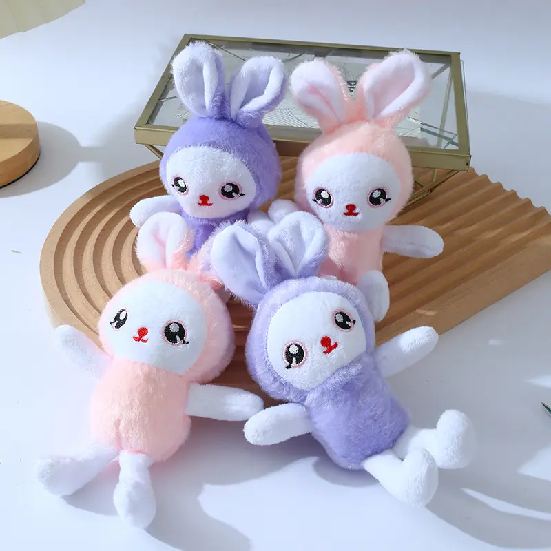 1pc 17cm/6.69in  Cute Plush Toy Doll Pink Rabbit Keychain Pendant Children's Day Gift Doll Doll Wedding Gift