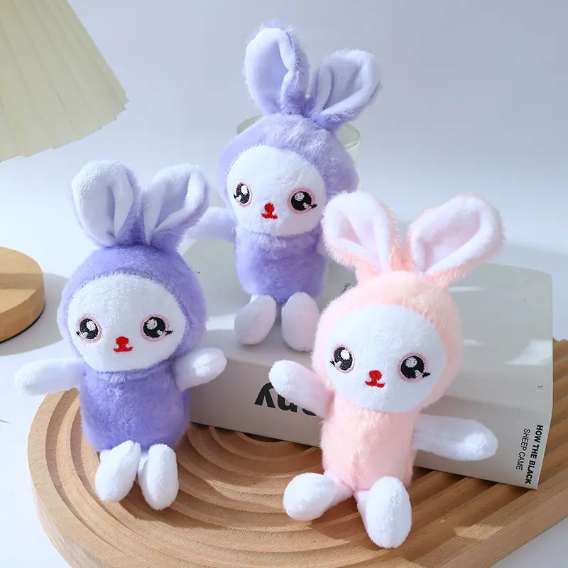 1pc 17cm/6.69in  Cute Plush Toy Doll Pink Rabbit Keychain Pendant Children's Day Gift Doll Doll Wedding Gift