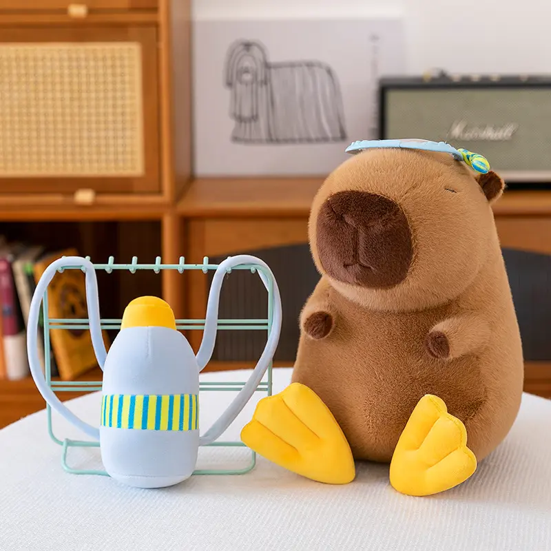 Capybara Diver 30Cm Plush Toy Doll Capibala Creative Tide Play Water Gun Doll Sofa Pillow Ornaments Children Surprise Gift