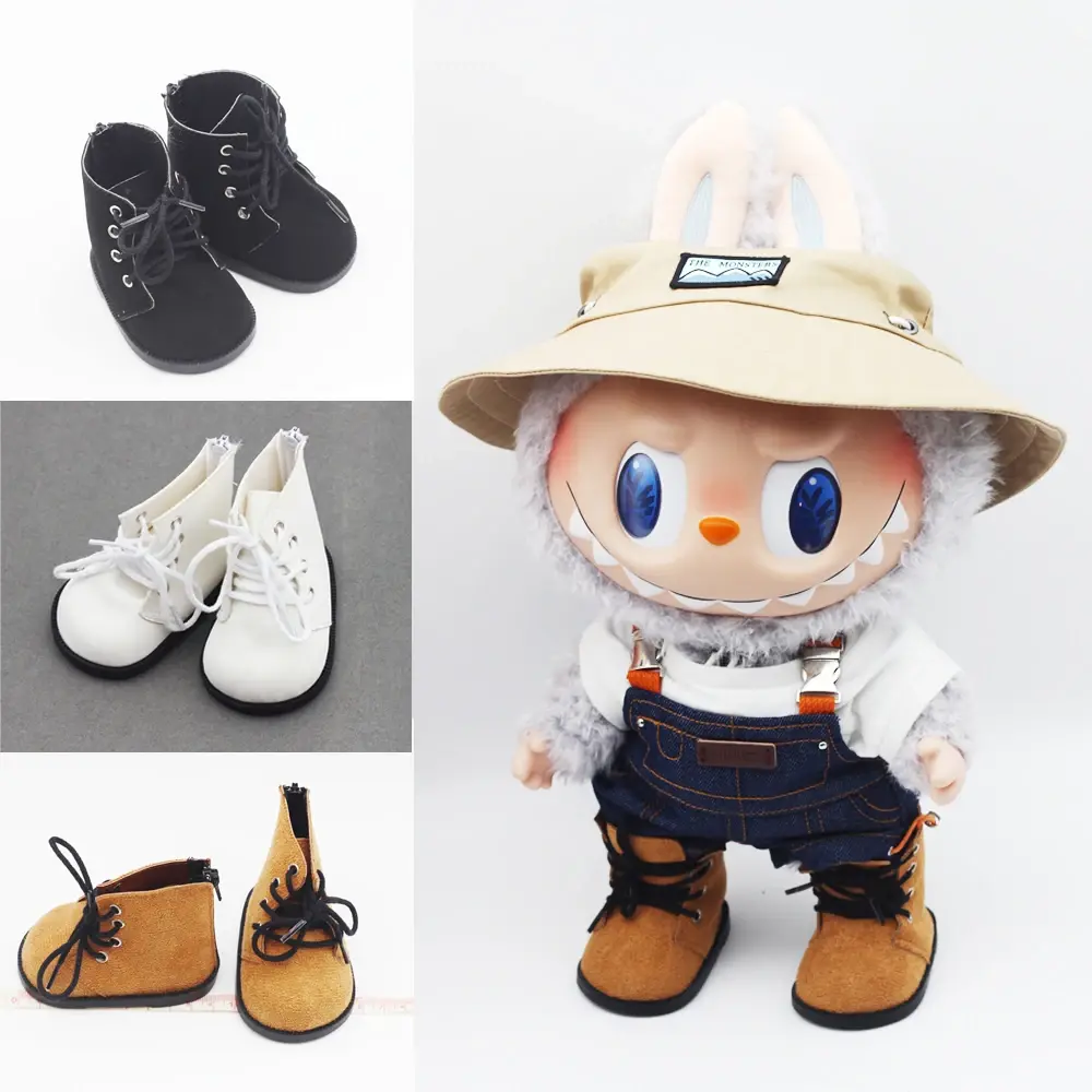 Doll Shoes  9*5.5cm Leather Shoes for  38cm Big Labubu Plush Teddy Bear Dolls Plush Toy Shoes Accessories