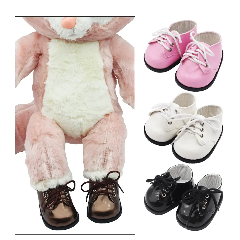 Doll Shoes  9*5.5cm Leather Shoes for  38cm Big Labubu Plush Teddy Bear Dolls Plush Toy Shoes Accessories
