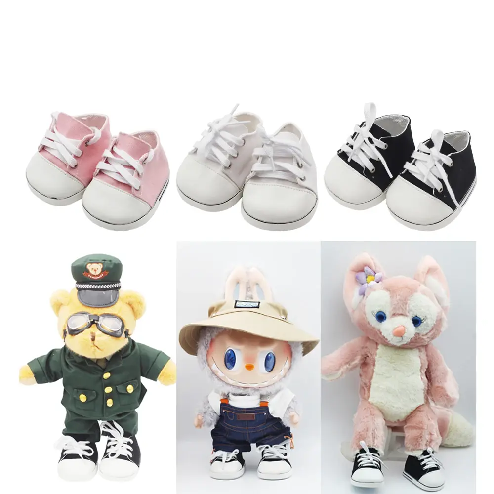 Doll Shoes  9*5.5cm Leather Shoes for  38cm Big Labubu Plush Teddy Bear Dolls Plush Toy Shoes Accessories