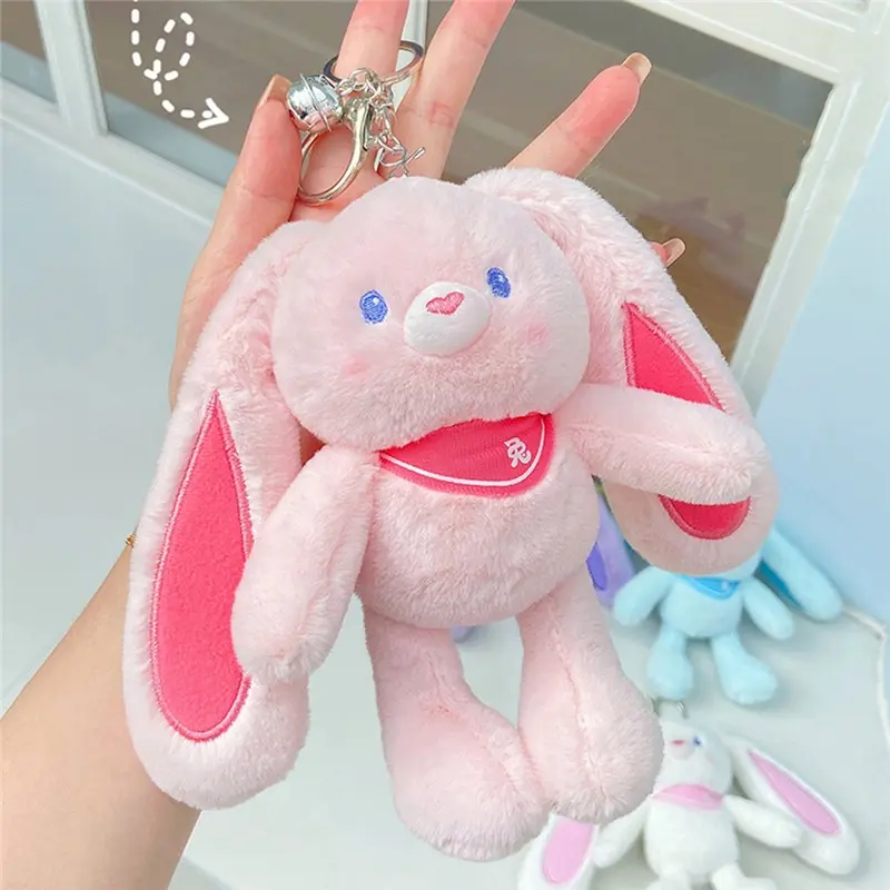 Fluffy Real Rabbit Fur Pompon Bunny Keychain Trinket Women Toy Pompom Rabbit Key Ring On Bag Car Key Chain Jewelry Gift