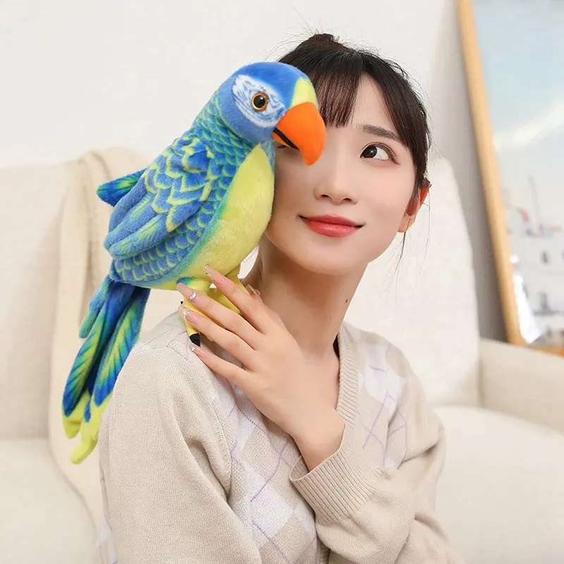 1PC 50CM/70CM Funny Lifelike Parrot Plush Toys Soft Cute Wild Animals Stuffed Doll Soft Bird Toys Gift Home Decor