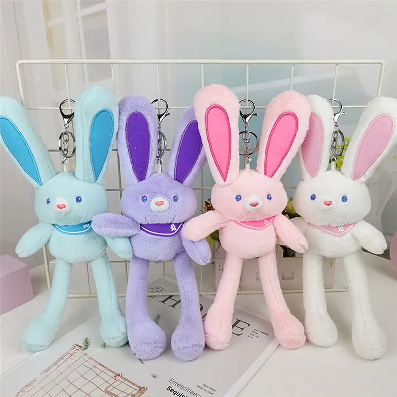 Fluffy Real Rabbit Fur Pompon Bunny Keychain Trinket Women Toy Pompom Rabbit Key Ring On Bag Car Key Chain Jewelry Gift