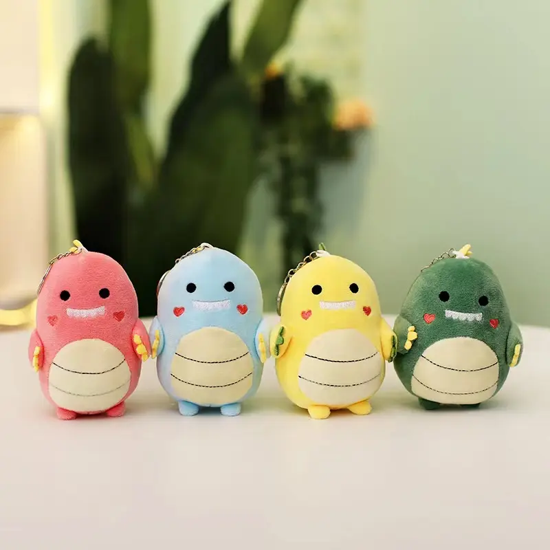12cm Cute Dinosaur Plush Doll Toys Pendant  Bag Accessories Keychain Pendant Bag Car Pendant Children's Gifts