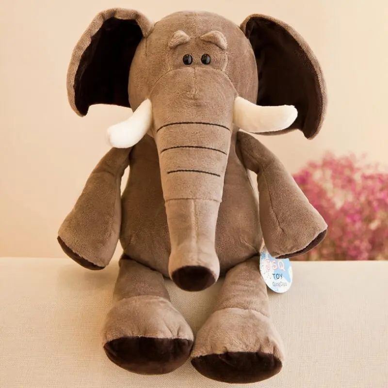 Soft Animal World Plush Toys Lion Elephant Fox Raccoon Giraffe Forest Animals Appease Playmate Calm Doll Christmas Gifts