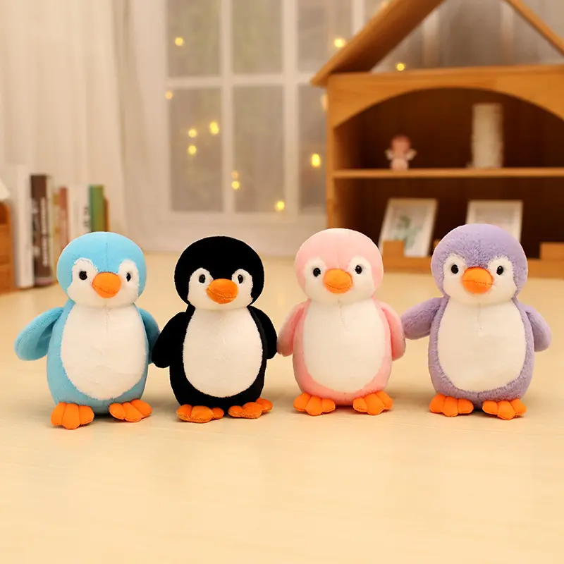 25/30/40CM Cute Expression Penguin Plush Toys Fluffy And Soft Fabric Stuffed Animal Doll Cartoon Pink Blue Purple Black Penguin