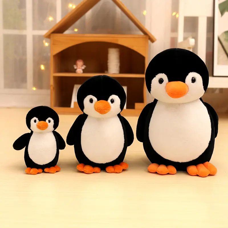 25/30/40CM Cute Expression Penguin Plush Toys Fluffy And Soft Fabric Stuffed Animal Doll Cartoon Pink Blue Purple Black Penguin