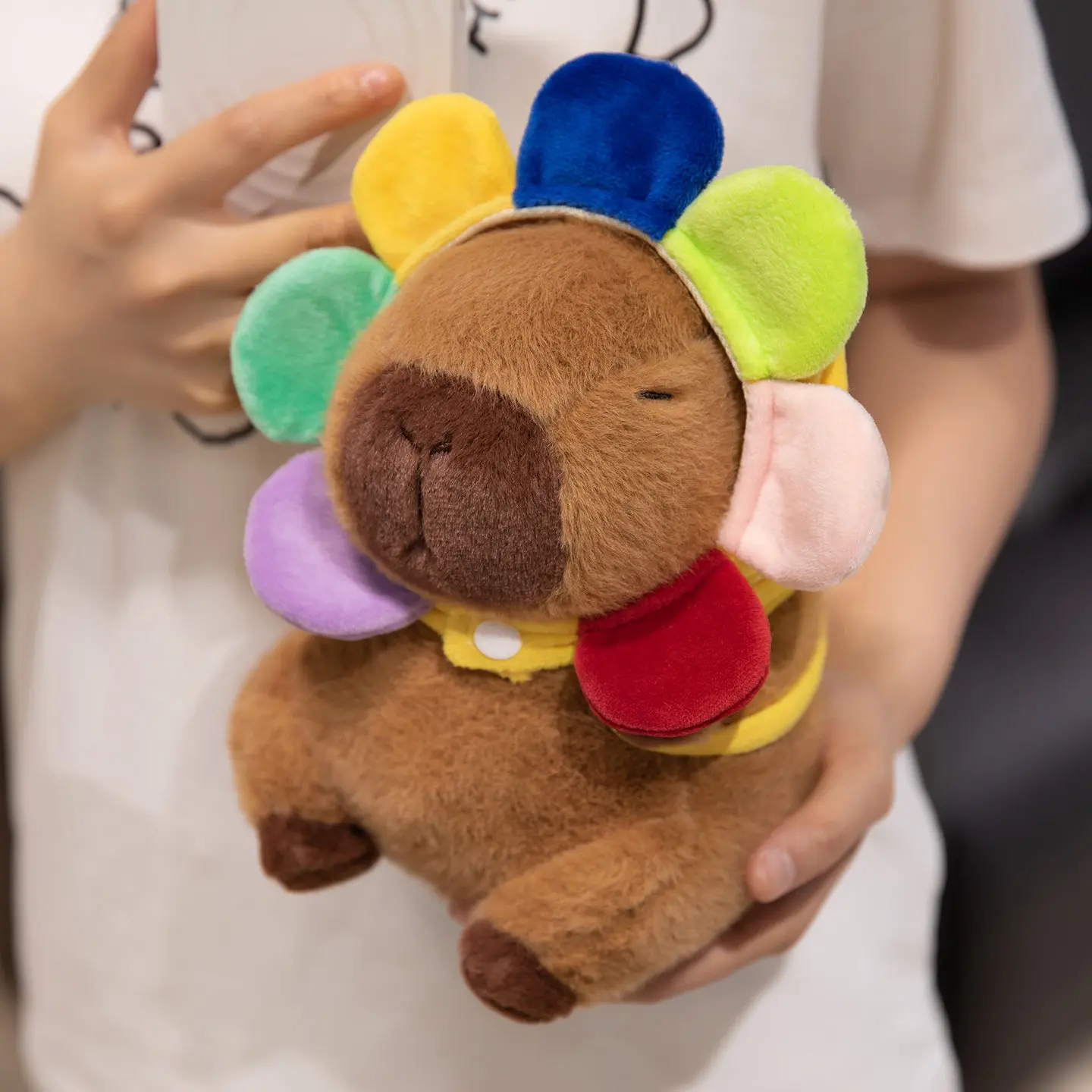 22cm Sunflower Beer Toast Hat Capybara Animals Plush Toys Cartoon Funny Dolls Throw Pillow Baby Birthday Gifts Home Decor