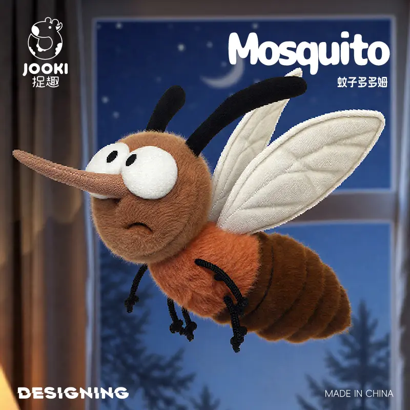 25cm Cute Mosquito Dodom Summer Mosquito Plush Toys Insect Toys Funny Anti-Pest Gift for Kids&Meme Lovers Home Decor Party Gifts