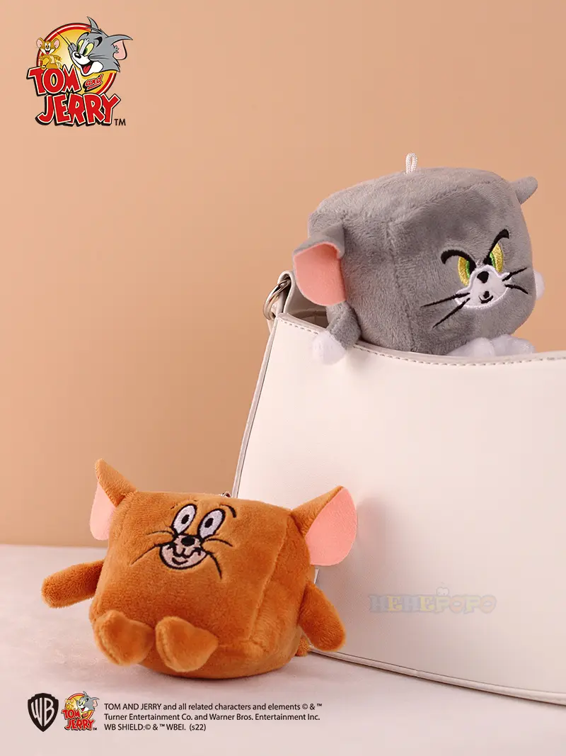 Tom and Jerry Plush Toy Deformation Series Pendant Keychain Bag Hanging Adorn Cute Funny Doll Doll Holiday Gift for Girls