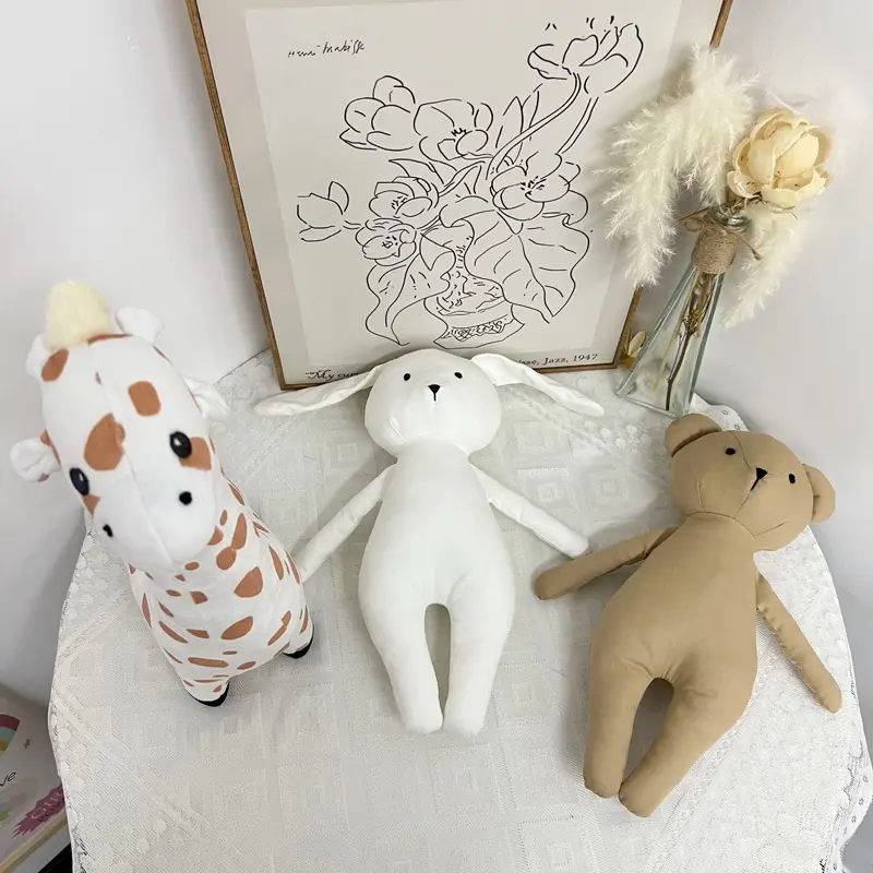 Nordic Style Lovely Stuffed Animal Toy kawaii Bear Bunny Baby Girls Plush Doll Kids Newborns Sleeping Accompany Doll Room Decor