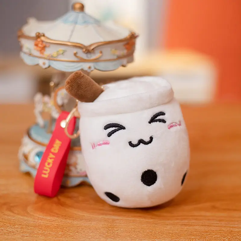 Kawaii Bubble Tea Keychain Soft Plush Toy Keychain Stuffed Boba Doll Cute Backpack Decoration Best Birthday Gifts for Girls