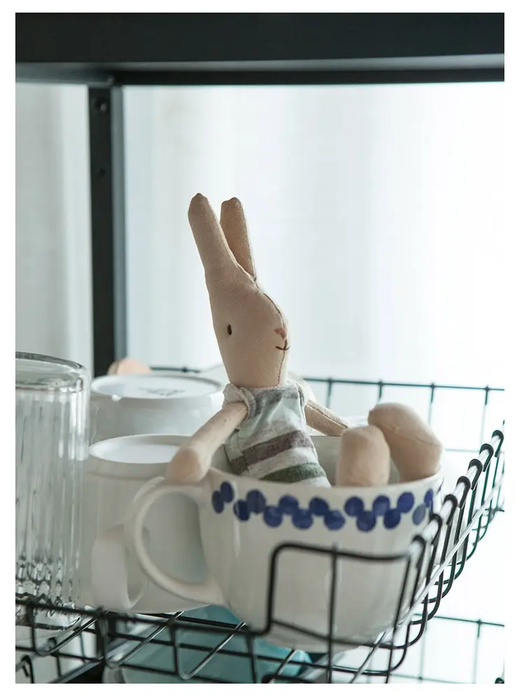 Baby Bunny Cloth Toys Smoothing Toy for Infant Cute Cuddling sleep doll for Kids Handmade Diversity Brown Rabbit Plushie