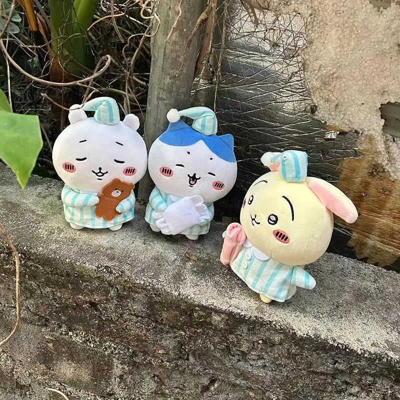 Chiikawa Usachi Xiaoba Cute Pajamas Series Plush Doll Pendant Key Pendant Bag Pendant Cartoon Toy Bedroom Ornaments Girl Gift