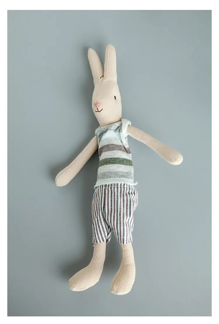 Baby Bunny Cloth Toys Smoothing Toy for Infant Cute Cuddling sleep doll for Kids Handmade Diversity Brown Rabbit Plushie