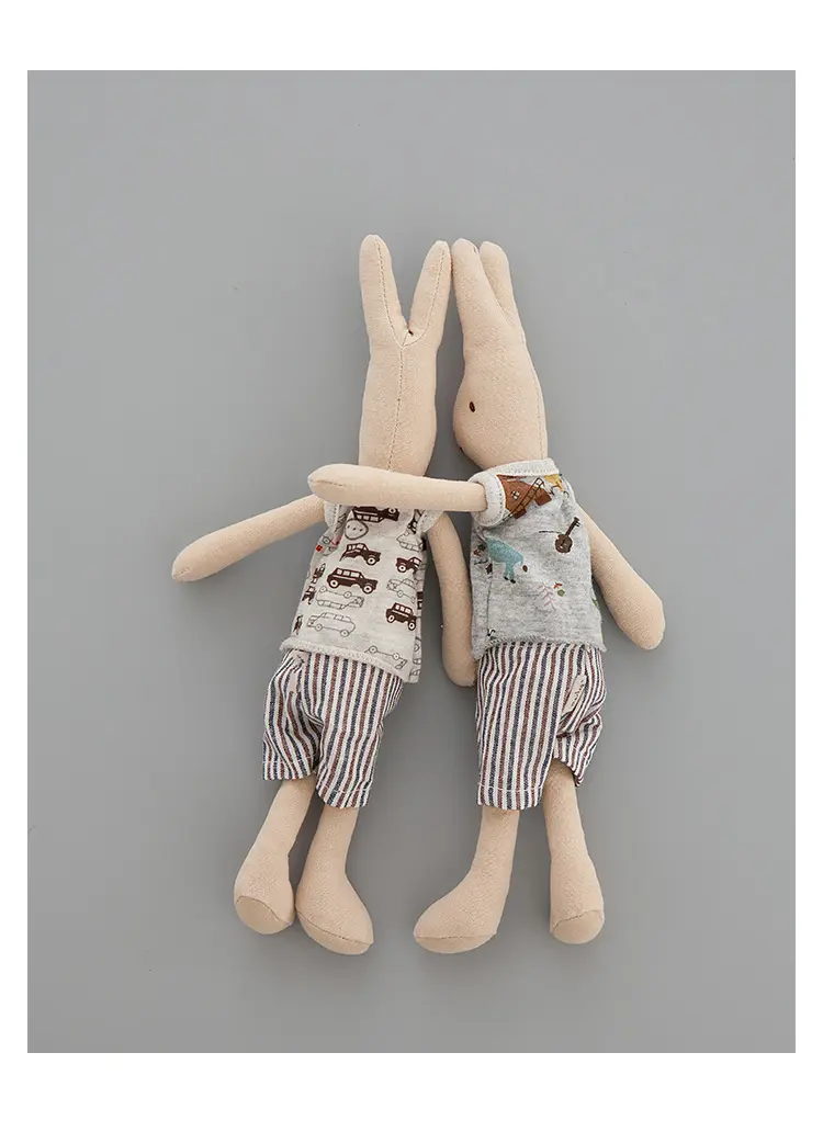 Baby Bunny Cloth Toys Smoothing Toy for Infant Cute Cuddling sleep doll for Kids Handmade Diversity Brown Rabbit Plushie