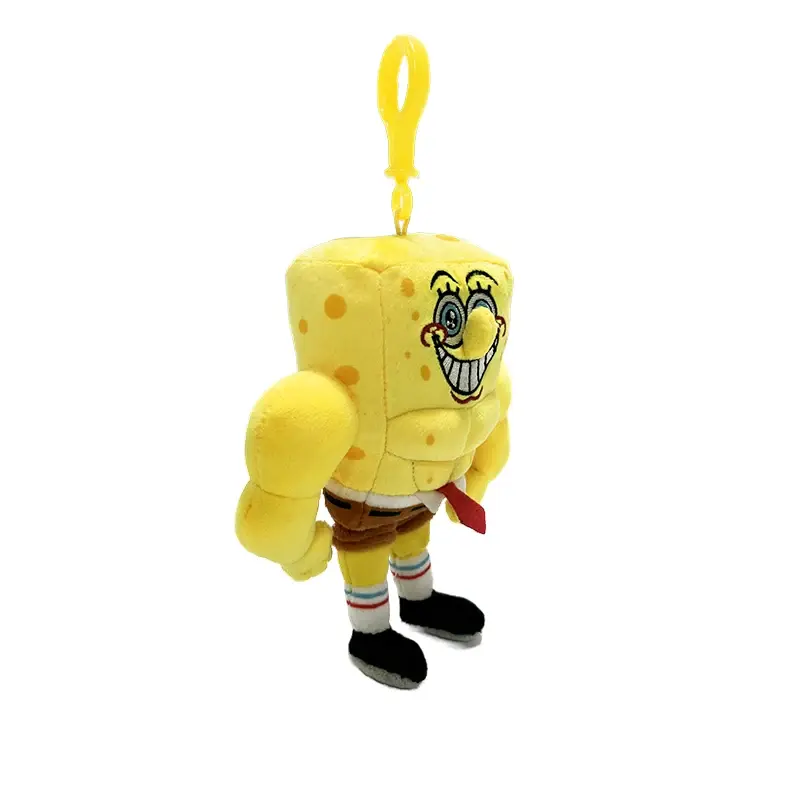 Anime Spongebob Squarepants Patrick Star Kawaii Fitness Series Keyring Stuffed Plush Toys Keychain Birthday party Gift For Kids