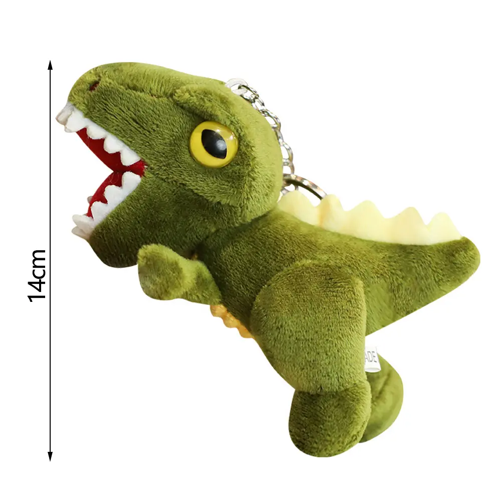 14cm Mini Dinosaur Plush Toys Key Chain Bag Pendant Cute Tyrannosaurus Doll for Kids Children Birthday Christmas Gifts Toys