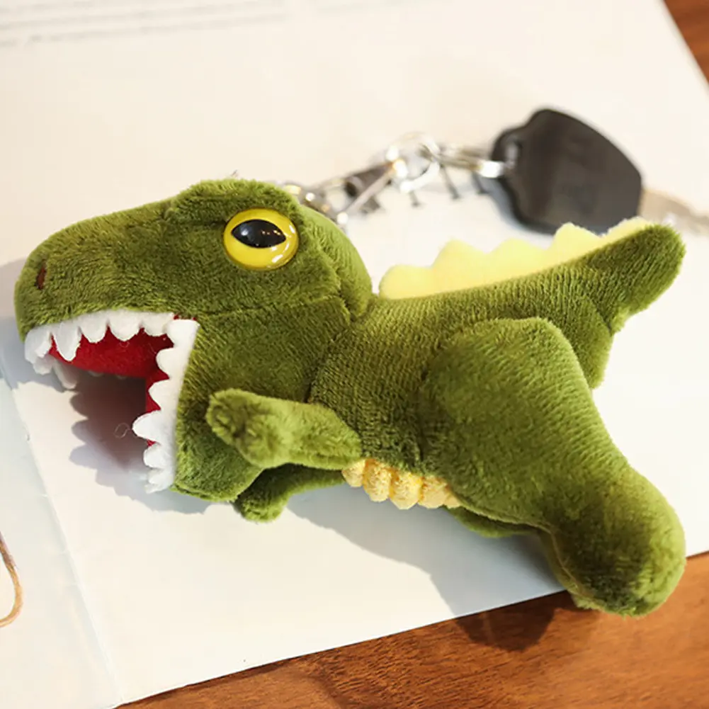 14cm Mini Dinosaur Plush Toys Key Chain Bag Pendant Cute Tyrannosaurus Doll for Kids Children Birthday Christmas Gifts Toys