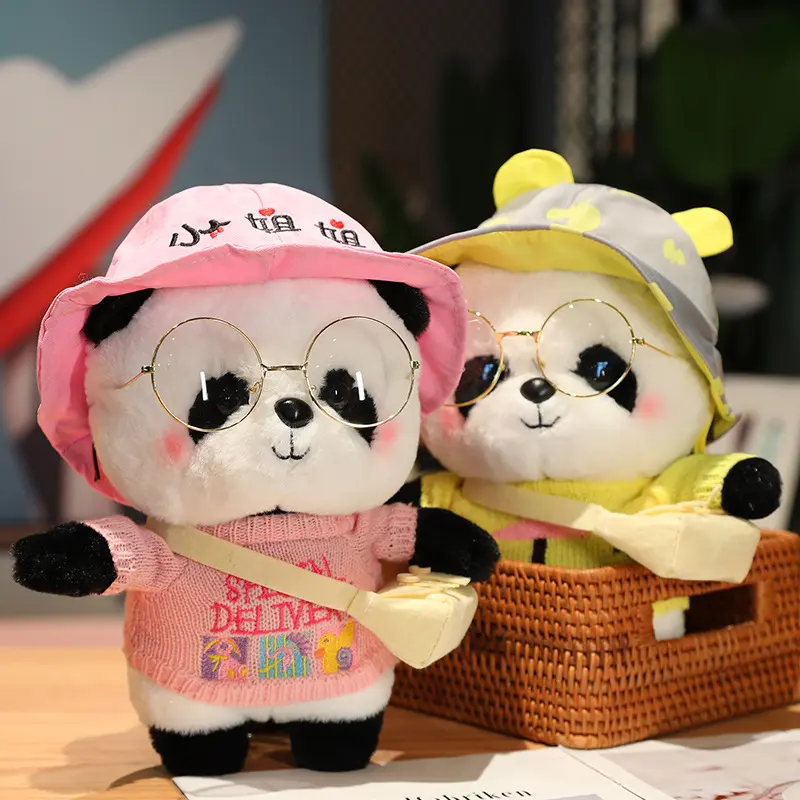 28cm Cute Panda Plush Toys Lovely Soft Stuffed Cartoon Animals Dolls For Xmas Birthday Christmas Gift