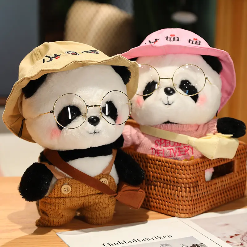 28cm Cute Panda Plush Toys Lovely Soft Stuffed Cartoon Animals Dolls For Xmas Birthday Christmas Gift