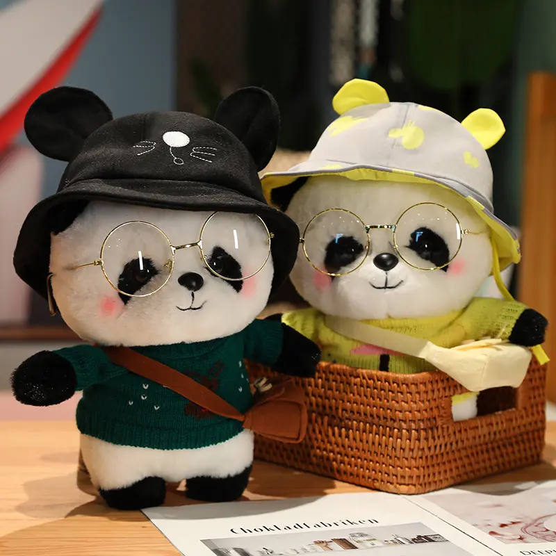 28cm Cute Panda Plush Toys Lovely Soft Stuffed Cartoon Animals Dolls For Xmas Birthday Christmas Gift