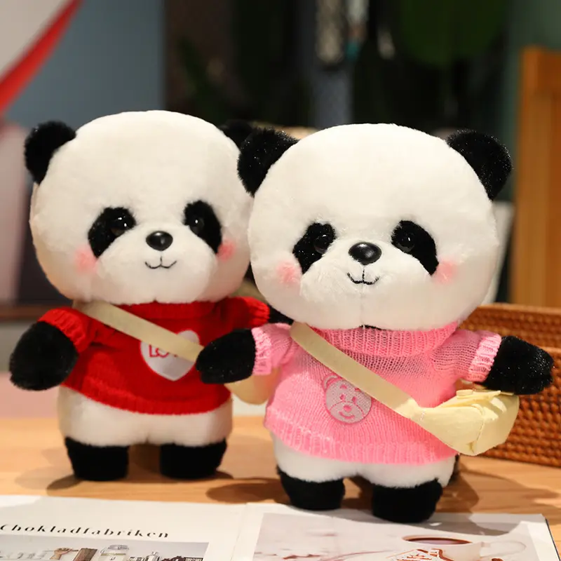 28cm Cute Panda Plush Toys Lovely Soft Stuffed Cartoon Animals Dolls For Xmas Birthday Christmas Gift