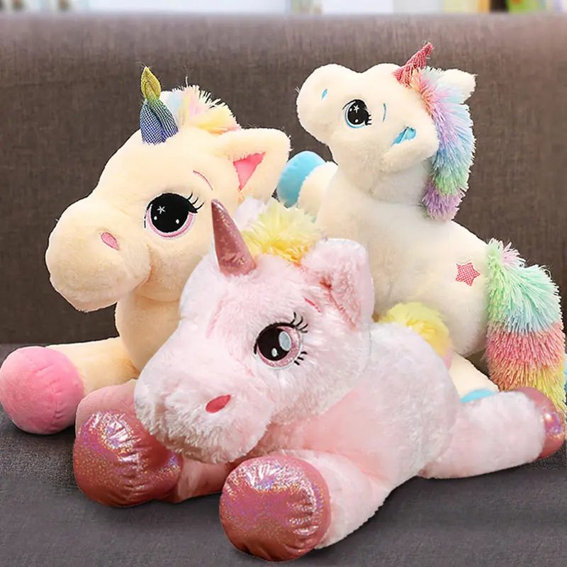 Big Size Rainbow Unicorn Plush Toys Kawaii Kids Toys Stuffed Cartoon Animal Baby Doll Children Christmas Birthday Gift