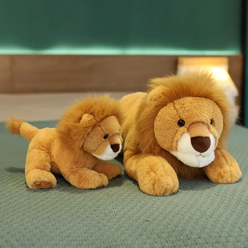 Plush Lion Toy Lifelike Wild Animal Male Lion Plush Toy Stuffed Animal Lion Soft Doll Kids Toys Children Birthday Gift