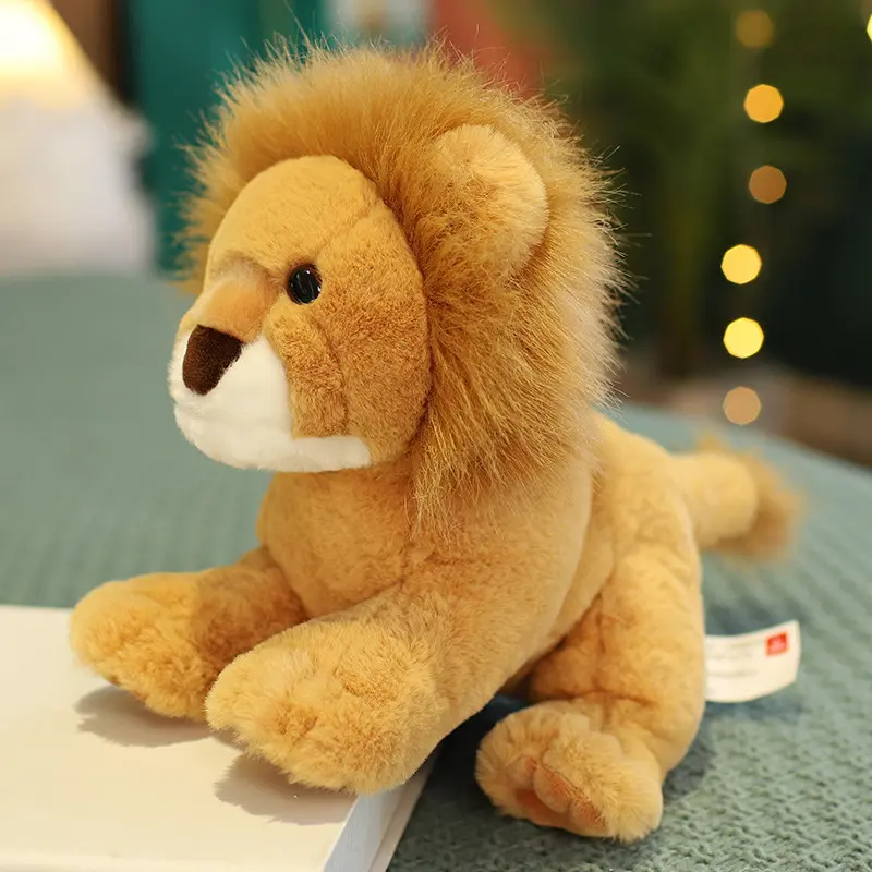Plush Lion Toy Lifelike Wild Animal Male Lion Plush Toy Stuffed Animal Lion Soft Doll Kids Toys Children Birthday Gift