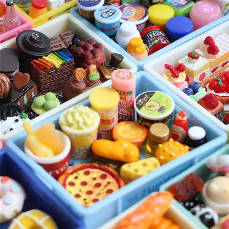 Miniature Dollhouse Food Mini Beverage Drinks Pretend Play Kitchen Snack for BJD Blyth Doll Accessories Girls Toy