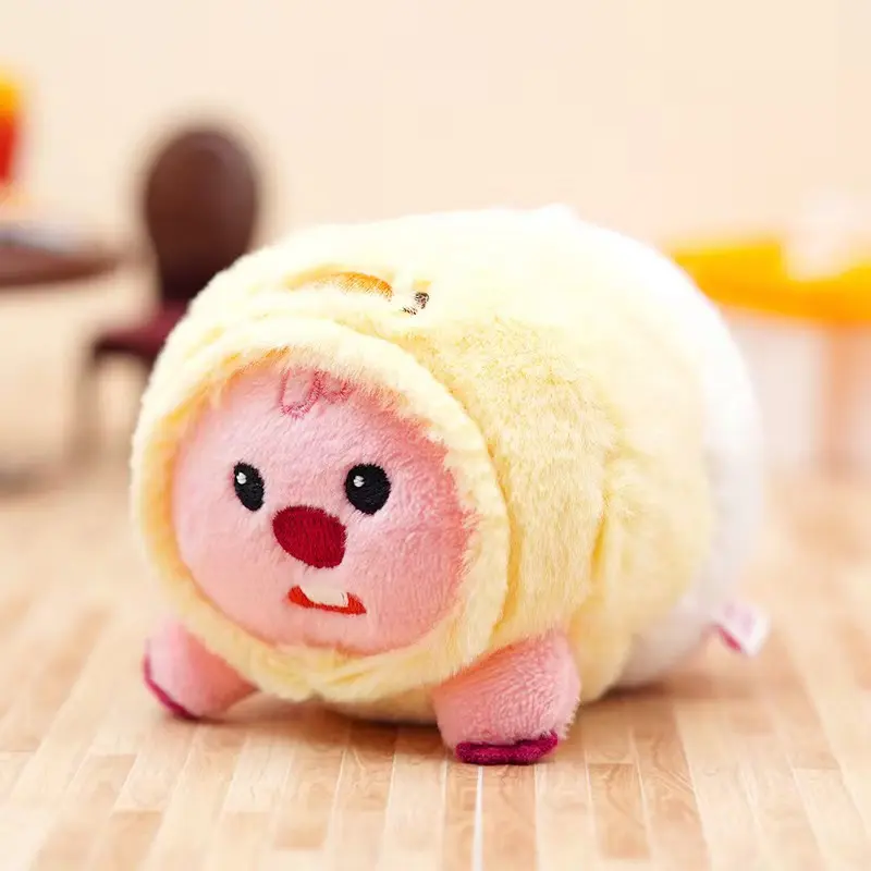 10cm/3.93in Loopy Original Cartoon Plush Toy Little Beaver Rock Anime Kawaii Plush Doll Keychain Pendant Ornamental Kids Gifts
