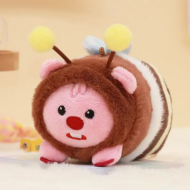 10cm/3.93in Loopy Original Cartoon Plush Toy Little Beaver Rock Anime Kawaii Plush Doll Keychain Pendant Ornamental Kids Gifts