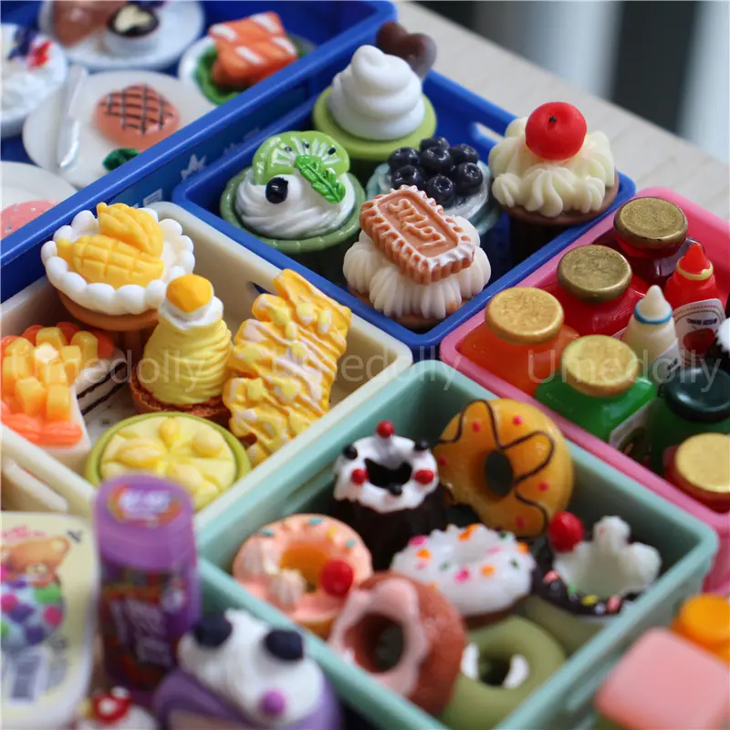 Miniature Dollhouse Food Mini Beverage Drinks Pretend Play Kitchen Snack for BJD Blyth Doll Accessories Girls Toy