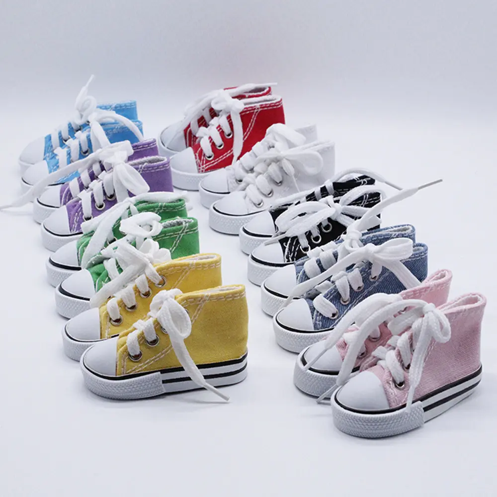 7.5cm Doll Canvas Shoes 1/3 1/4 BJD Doll Sneakers Shoes Doll Clothes Accessory Diy Handmade Doll Gift 1Pair