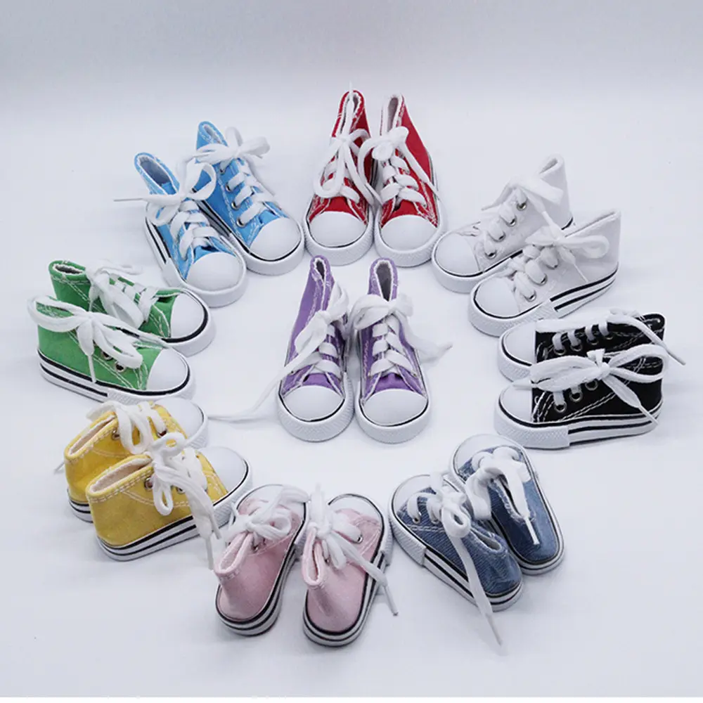 7.5cm Doll Canvas Shoes 1/3 1/4 BJD Doll Sneakers Shoes Doll Clothes Accessory Diy Handmade Doll Gift 1Pair