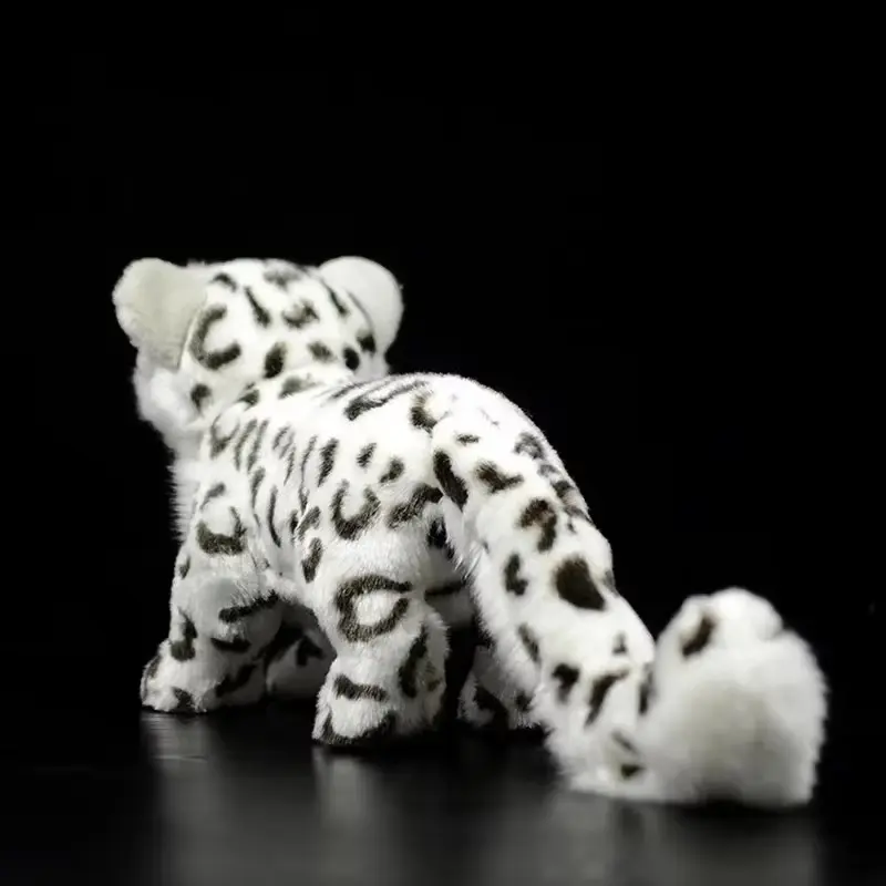 Cute Lifelike Standing Snow Leopard Stuffed Plush Toy Panthera Uncia  Soft White Ounce Doll Birthday Gift for Kids