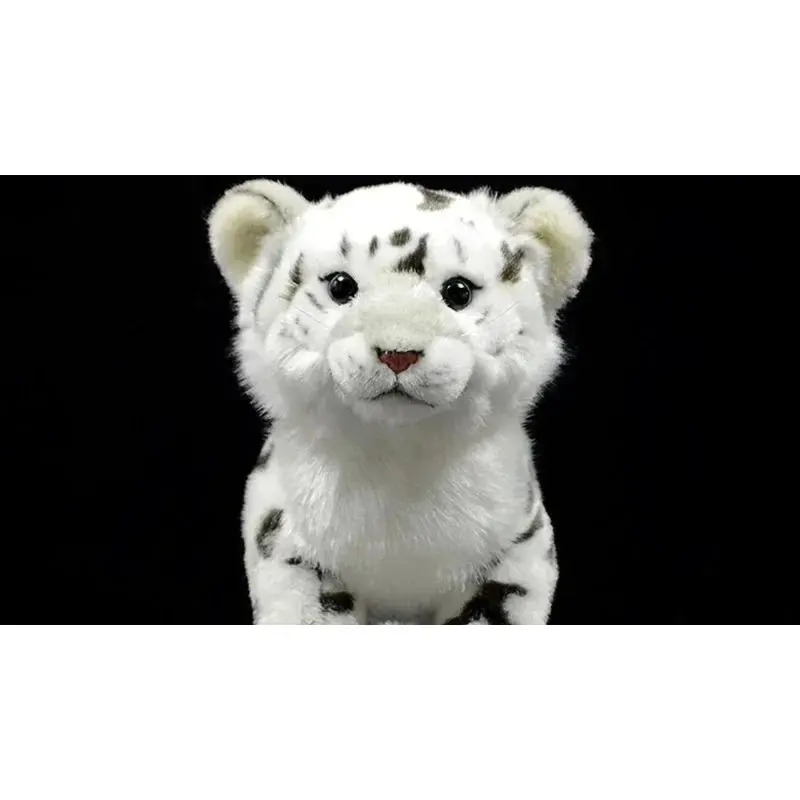 Cute Lifelike Standing Snow Leopard Stuffed Plush Toy Panthera Uncia  Soft White Ounce Doll Birthday Gift for Kids