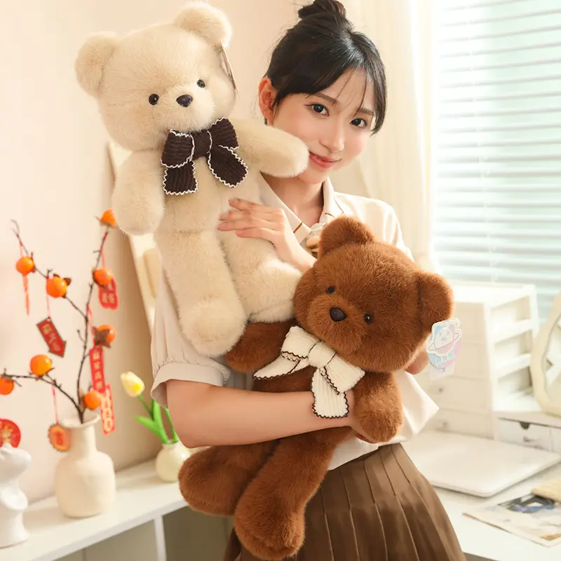 45CM Amazing Teddy Bear Soft Plush Toys Stuffed Animal White Brown Bear Doll Birthday Christmas Gift Lovely Toy