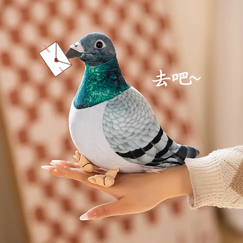 New Lifelike Bird Plush Toys Simulation White Green Pigeon Lovely Magpie Stuffed Animal Doll Photography Props Home Decor Gifts