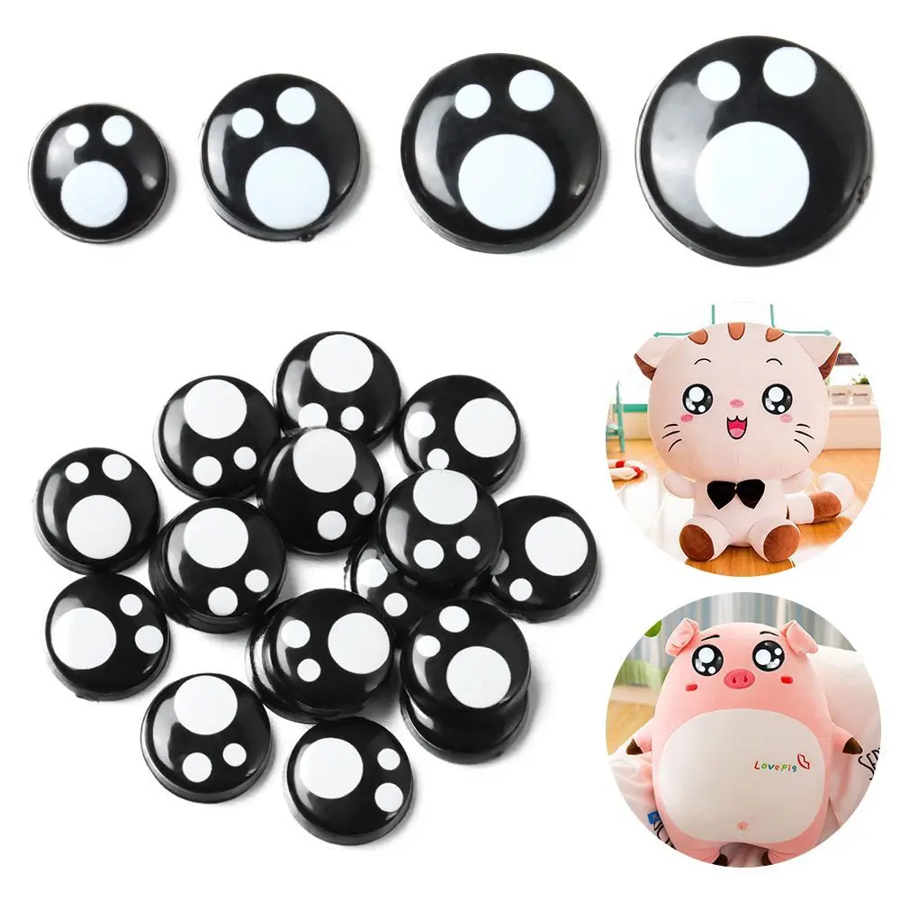 20/40pcs 8-14mm Black Plastic Safety Eyes White Bear Doll Animal Puppet Crafts Children Kids DIY Toys Plush Doll Accessories